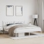 Metal bed frame with white headboard 183x213 cm by , Beds and slatted bases - Ref: Foro24-374295, Price: 121,97 €, Discount: %