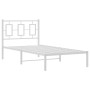 Estructura de cama de metal con cabecero blanco 90x200 cm de , Camas y somieres - Ref: Foro24-374283, Precio: 71,99 €, Descue...