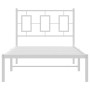 Estructura de cama de metal con cabecero blanco 90x200 cm de , Camas y somieres - Ref: Foro24-374283, Precio: 71,99 €, Descue...