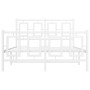 Metal bed frame with headboard and white footboard 120x200 cm by , Beds and slatted bases - Ref: Foro24-374306, Price: 121,99...