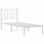 Estructura de cama de metal con cabecero blanco 80x200 cm de , Camas y somieres - Ref: Foro24-374281, Precio: 64,12 €, Descue...