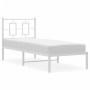 Metal bed frame with white headboard 80x200 cm by , Beds and slatted bases - Ref: Foro24-374281, Price: 64,19 €, Discount: %