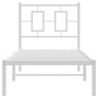 Metal bed frame with white headboard 80x200 cm by , Beds and slatted bases - Ref: Foro24-374281, Price: 64,19 €, Discount: %