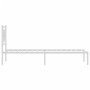 Metal bed frame with white headboard 80x200 cm by , Beds and slatted bases - Ref: Foro24-374281, Price: 64,19 €, Discount: %