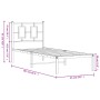 Metal bed frame with white headboard 80x200 cm by , Beds and slatted bases - Ref: Foro24-374281, Price: 64,19 €, Discount: %