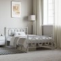 Metal bed frame with headboard and footboard white 107x203 cm by , Beds and slatted bases - Ref: Foro24-374304, Price: 91,99 ...