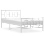 Metal bed frame with headboard and footboard white 107x203 cm by , Beds and slatted bases - Ref: Foro24-374304, Price: 91,99 ...