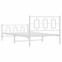 Metal bed frame with headboard and footboard white 107x203 cm by , Beds and slatted bases - Ref: Foro24-374304, Price: 91,99 ...