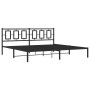 Bed frame with black metal headboard 200x200 cm by , Beds and slatted bases - Ref: Foro24-374248, Price: 125,60 €, Discount: %