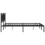 Bed frame with black metal headboard 200x200 cm by , Beds and slatted bases - Ref: Foro24-374248, Price: 125,60 €, Discount: %