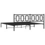 Bed frame with black metal headboard 200x200 cm by , Beds and slatted bases - Ref: Foro24-374248, Price: 125,60 €, Discount: %