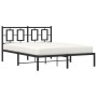 Bed frame with black metal headboard 140x190 cm by , Beds and slatted bases - Ref: Foro24-374241, Price: 103,99 €, Discount: %