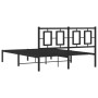 Bed frame with black metal headboard 140x190 cm by , Beds and slatted bases - Ref: Foro24-374241, Price: 103,99 €, Discount: %