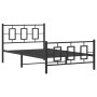 Bed frame with headboard and black metal footboard 107x203cm by , Beds and slatted bases - Ref: Foro24-374255, Price: 91,32 €...