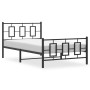 Bed frame with headboard and black metal footboard 107x203cm by , Beds and slatted bases - Ref: Foro24-374255, Price: 91,32 €...