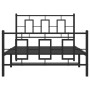 Bed frame with headboard and black metal footboard 107x203cm by , Beds and slatted bases - Ref: Foro24-374255, Price: 91,32 €...