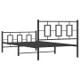 Bed frame with headboard and black metal footboard 107x203cm by , Beds and slatted bases - Ref: Foro24-374255, Price: 91,32 €...