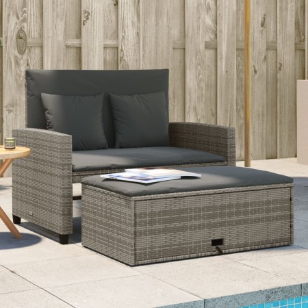 Garden sofa with cushions 2 seater gray synthetic rattan by , Outdoor sofas - Ref: Foro24-365134, Price: 280,36 €, Discount: %