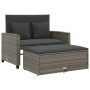 Gartensofa mit Kissen, 2-Sitzer, graues synthetisches Rattan von , Outdoor-Sofas - Ref: Foro24-365134, Preis: 280,36 €, Rabat...