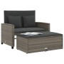 Gartensofa mit Kissen, 2-Sitzer, graues synthetisches Rattan von , Outdoor-Sofas - Ref: Foro24-365134, Preis: 280,36 €, Rabat...