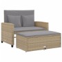 2-seater garden sofa with cushions, beige synthetic rattan by , Outdoor sofas - Ref: Foro24-365136, Price: 312,69 €, Discount: %