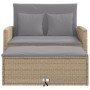 2-seater garden sofa with cushions, beige synthetic rattan by , Outdoor sofas - Ref: Foro24-365136, Price: 312,69 €, Discount: %