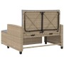 2-seater garden sofa with cushions, beige synthetic rattan by , Outdoor sofas - Ref: Foro24-365136, Price: 312,69 €, Discount: %