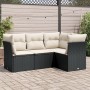 4-piece garden sofa set with black synthetic rattan cushions by , Garden sets - Ref: Foro24-3249415, Price: 261,95 €, Discoun...