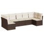 7-piece garden sofa set with brown PE rattan cushions by , Garden sets - Ref: Foro24-3217433, Price: 446,37 €, Discount: %