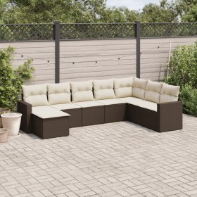 8-teilige Gartensofagarnitur und braune synthetische Rattankissen von , Gartensets - Ref: Foro24-3219353, Preis: 527,60 €, Ra...