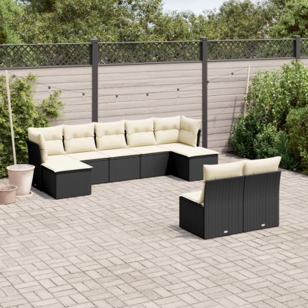 8-teiliges Gartensofa-Set und schwarze synthetische Rattankissen von , Gartensets - Ref: Foro24-3250105, Preis: 530,66 €, Rab...