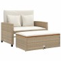 Gartensofa mit Kissen 2-Sitzer aus Rattan und beigem Akazienholz von , Outdoor-Sofas - Ref: Foro24-365143, Preis: 338,74 €, R...