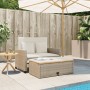 Garden sofa with cushions 2 seater rattan and beige acacia wood by , Outdoor sofas - Ref: Foro24-365143, Price: 338,74 €, Dis...