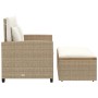 Garden sofa with cushions 2 seater rattan and beige acacia wood by , Outdoor sofas - Ref: Foro24-365143, Price: 338,74 €, Dis...