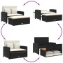 Garden sofa with cushions 2 seater rattan and black acacia wood by , Outdoor sofas - Ref: Foro24-365141, Price: 284,37 €, Dis...