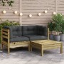 2-Sitzer-Gartensofa mit Kissen und Fußstütze von , Modulare Sofas für den Außenbereich - Ref: Foro24-838180, Preis: 222,01 €,...