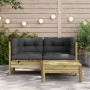 2-Sitzer-Gartensofa mit Kissen und Fußstütze von , Modulare Sofas für den Außenbereich - Ref: Foro24-838180, Preis: 222,01 €,...