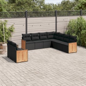 8-piece garden sofa set and black synthetic rattan cushions by , Garden sets - Ref: Foro24-3260179, Price: 635,90 €, Discount: %