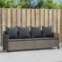 Lounger with gray synthetic rattan cushions by , Loungers - Ref: Foro24-368346, Price: 235,99 €, Discount: %