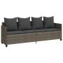 Lounger with gray synthetic rattan cushions by , Loungers - Ref: Foro24-368346, Price: 235,99 €, Discount: %