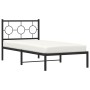 Bed frame with black metal headboard 90x200 cm by , Beds and slatted bases - Ref: Foro24-376219, Price: 73,93 €, Discount: %