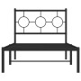 Bed frame with black metal headboard 90x200 cm by , Beds and slatted bases - Ref: Foro24-376219, Price: 73,93 €, Discount: %