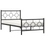 Bed frame with headboard and black metal footboard 100x190cm by , Beds and slatted bases - Ref: Foro24-376238, Price: 81,34 €...