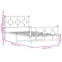 Bettgestell mit Kopfteil und Fußteil aus schwarzem Metall, 100 x 190 cm von , Betten und Lattenroste - Ref: Foro24-376238, Pr...