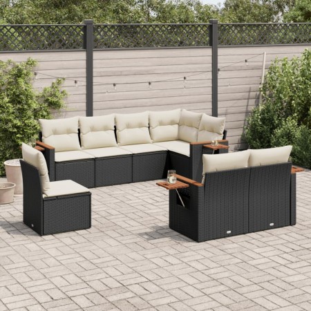 8-teiliges Gartensofa-Set und schwarze synthetische Rattankissen von , Gartensets - Ref: Foro24-3259403, Preis: 552,63 €, Rab...