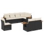 8-teiliges Gartensofa-Set und schwarze synthetische Rattankissen von , Gartensets - Ref: Foro24-3259403, Preis: 552,63 €, Rab...