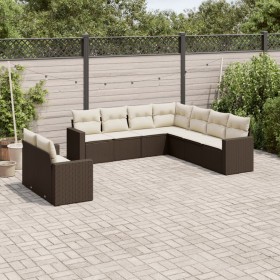 9-piece garden sofa set and brown synthetic rattan cushions by , Modular outdoor sofas - Ref: Foro24-3251490, Price: 610,99 €...