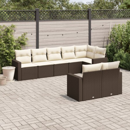 Set sofás de jardín 8 piezas y cojines ratán sintético marrón de , Sofás modulares de exterior - Ref: Foro24-3251560, Precio:...