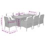 Garden dining set 9 pieces and gray synthetic rattan cushions by , Garden sets - Ref: Foro24-3211899, Price: 1,00 €, Discount: %