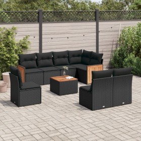 8-teiliges Gartensofa-Set und schwarze synthetische Rattankissen von , Gartensets - Ref: Foro24-3260130, Preis: 566,91 €, Rab...